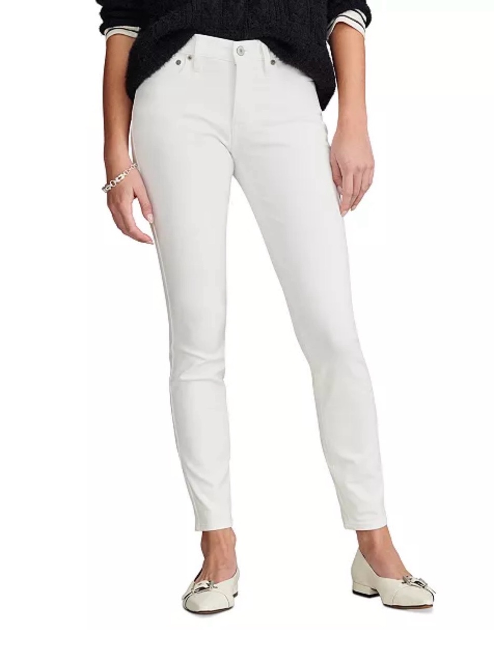 Lucky Brand White Mid-Rise Skinny Jeans